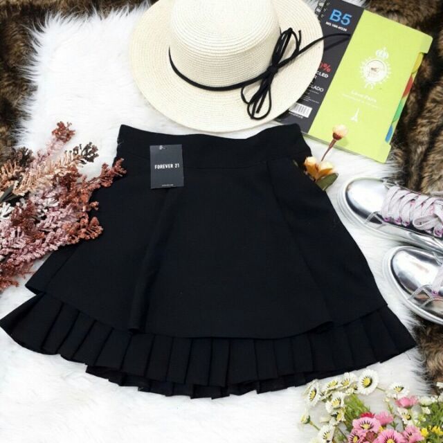 Váy xếp ly hai tầng hàn quốc