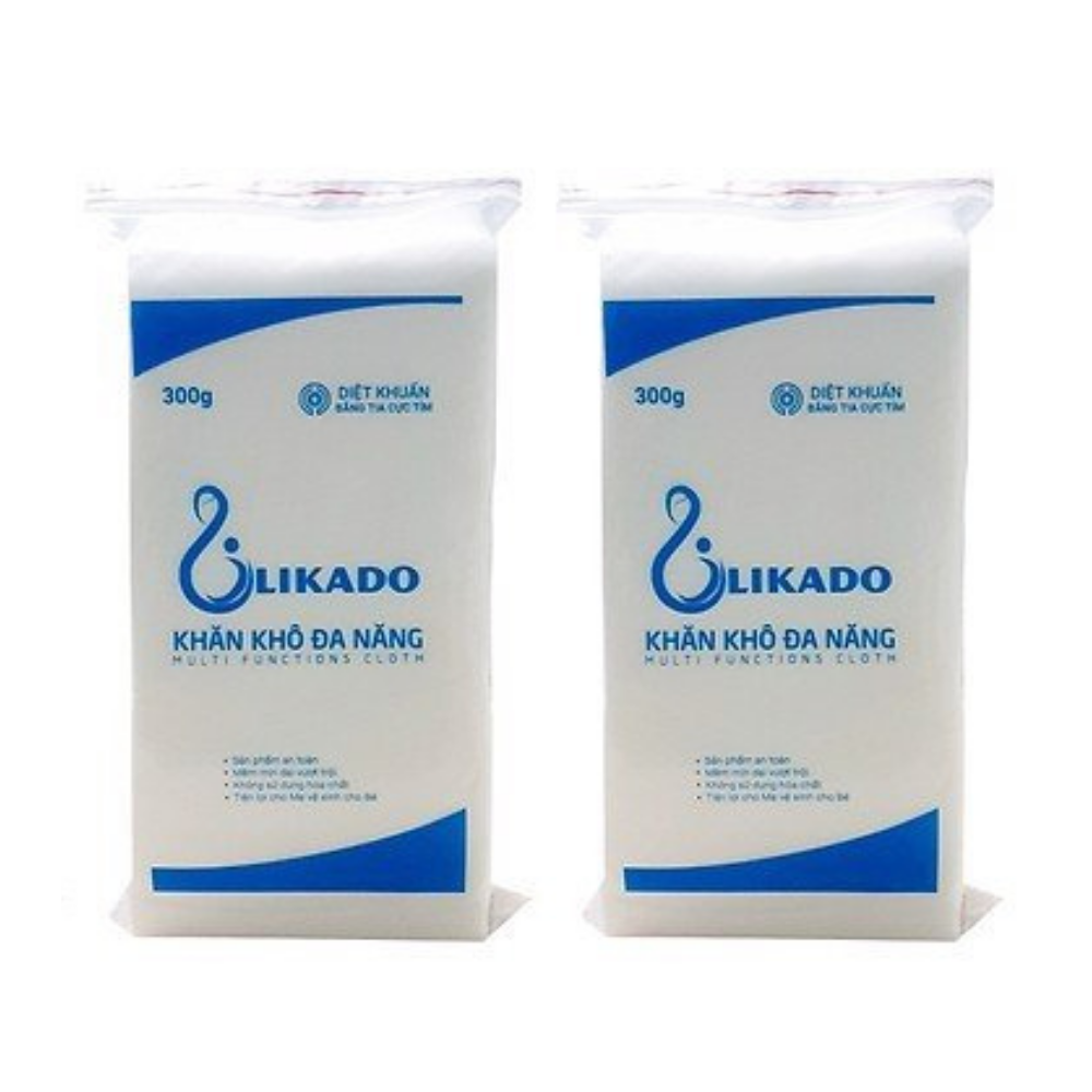 Khăn Vải Khô Đa Năng LIKADO 300g - 270 tờ/bịch - Timikid Store - an toàn, tiện lợi