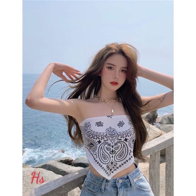 Áo yếm hoa văn thổ cẩm không dây sexy