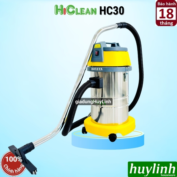 Máy hút bụi công nghiệp hiclean hc30 - 30 lít - hút khô và ướt