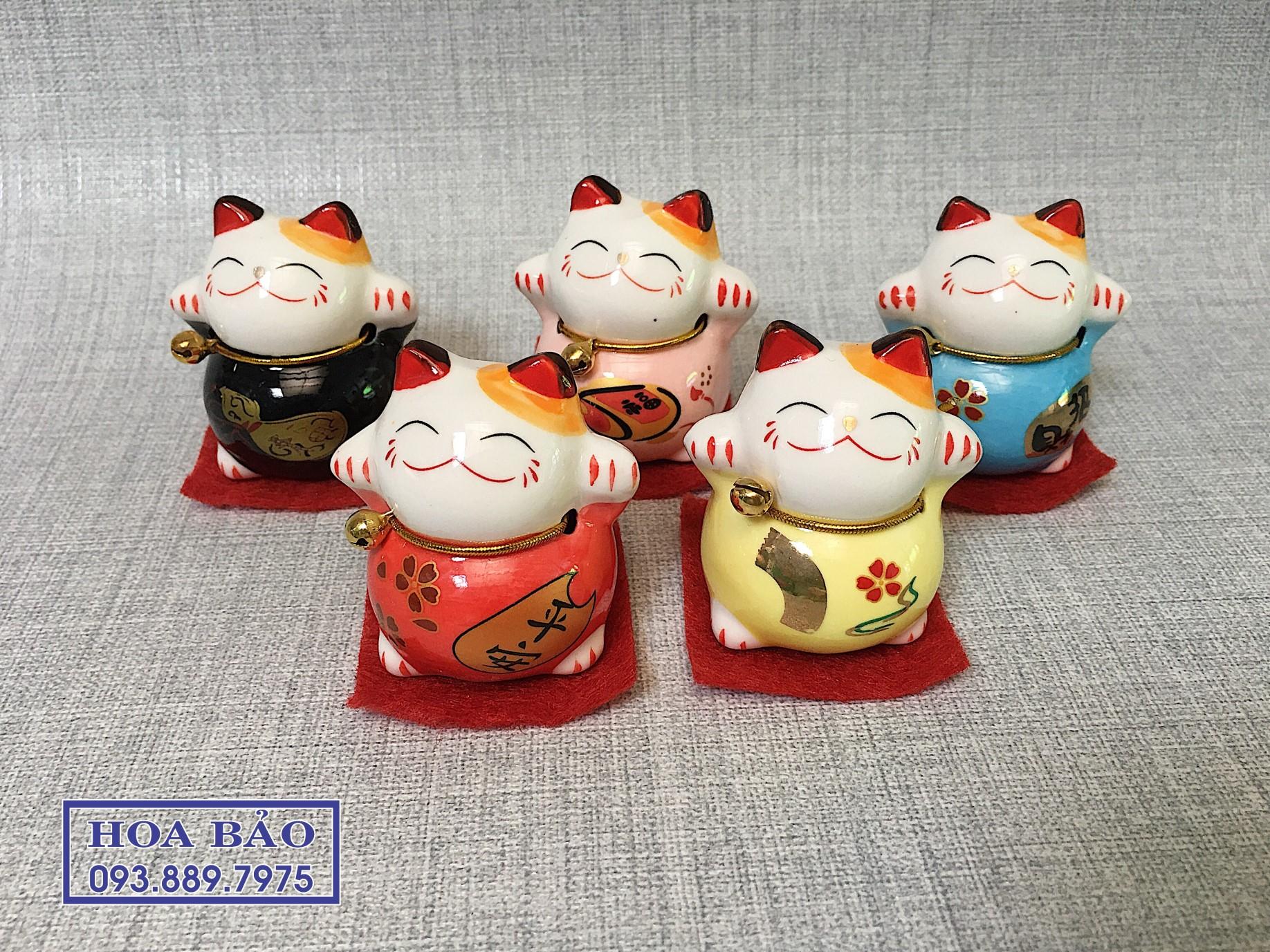 Bộ tượng 5 mèo thần tài - cực kỳ may mắn - 5 mèo maneki neko
