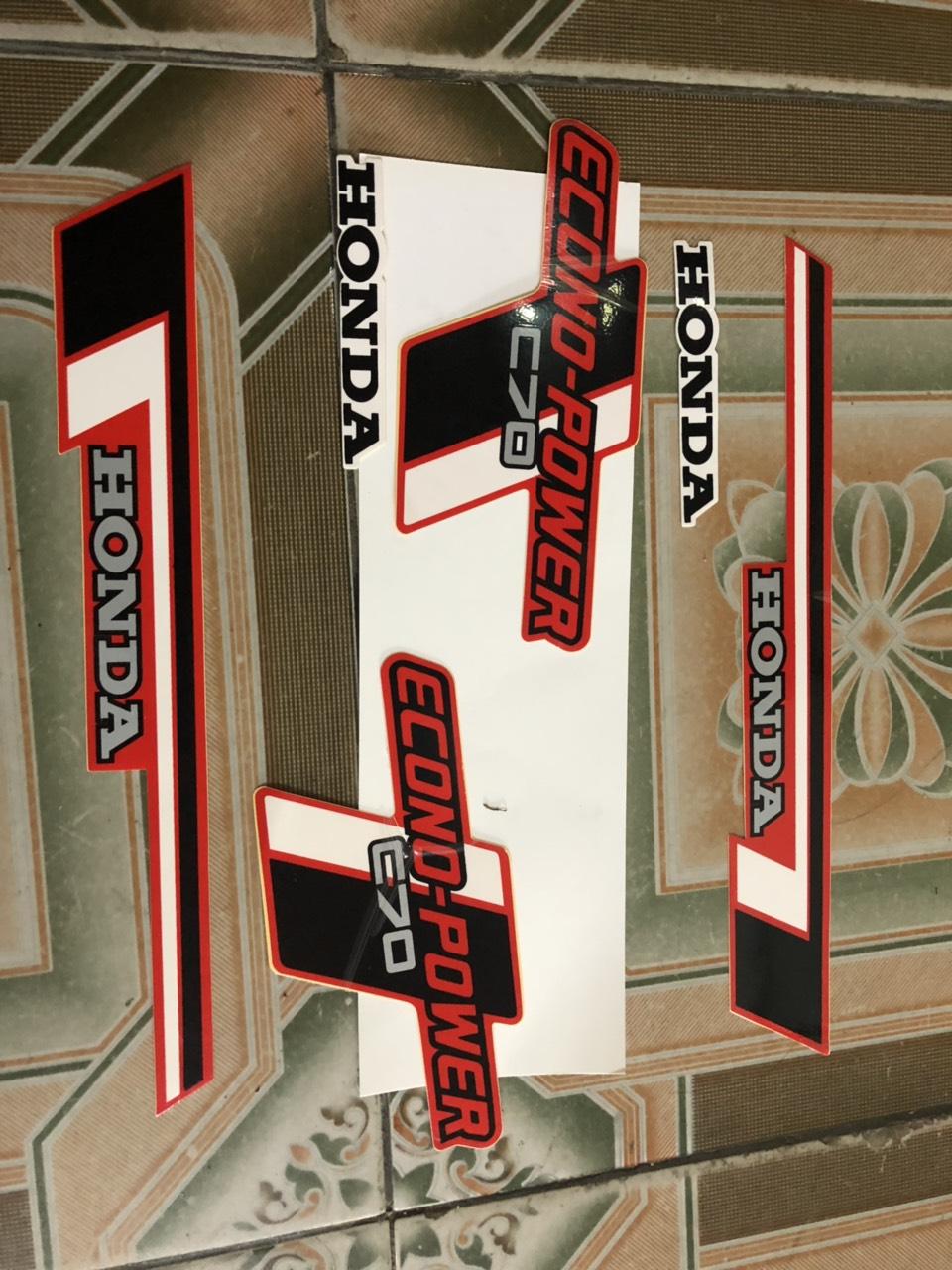 Tem (decan) cho xe honda cub 70cc (tem dày 3 lớp khonong bạc màu