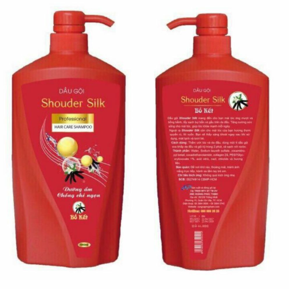Dầu Gội Shouder Silk Bồ Kết 1000ml Đỏ quyến rũ bồng bềnh