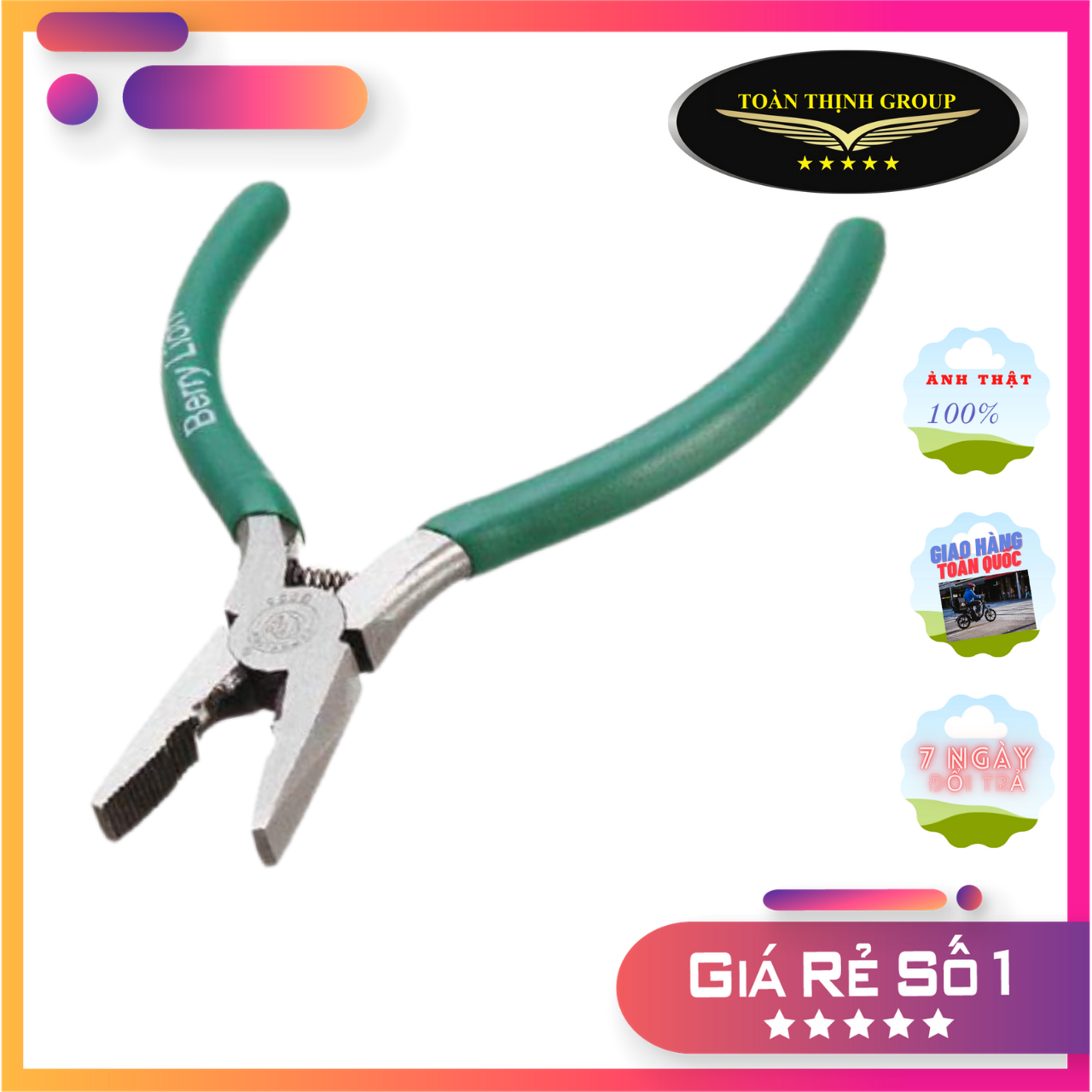 Kìm điện 5 inch thương hiệu berrylion - kìm, kiềm - thép cr-v cao cấp - bền chắc đẹp