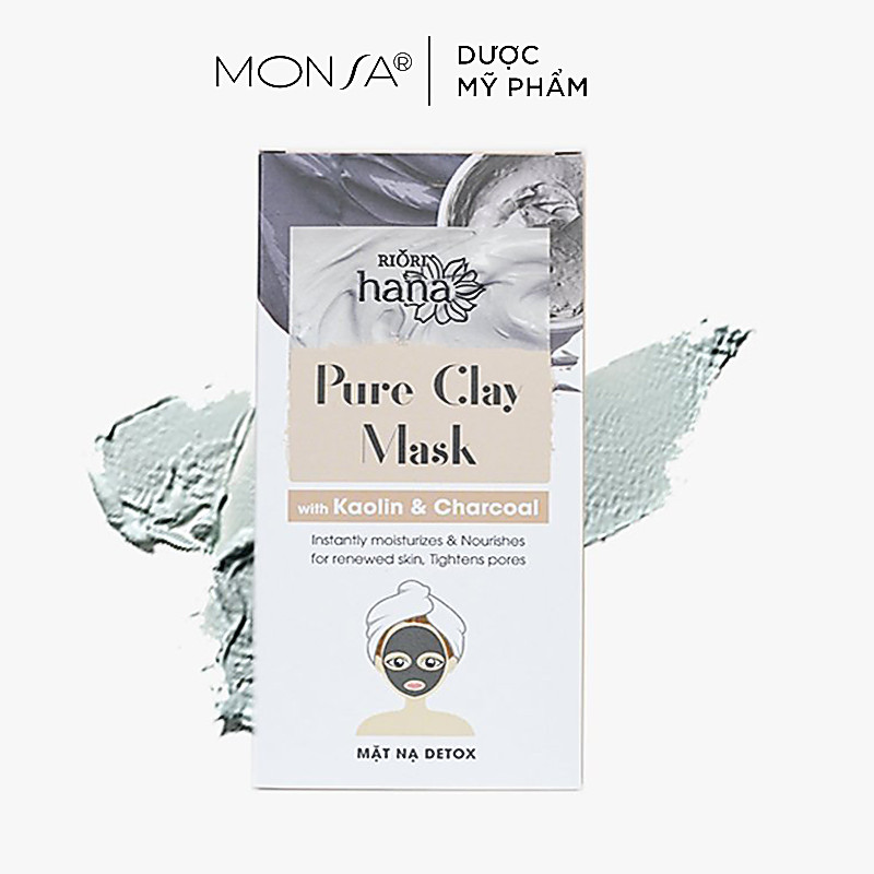 [Hộp 6 gói] Mặt Nạ Đất Sét Detox Thải Độc Da Hara RIORI Pure Clay Mask 12g (6 gói)