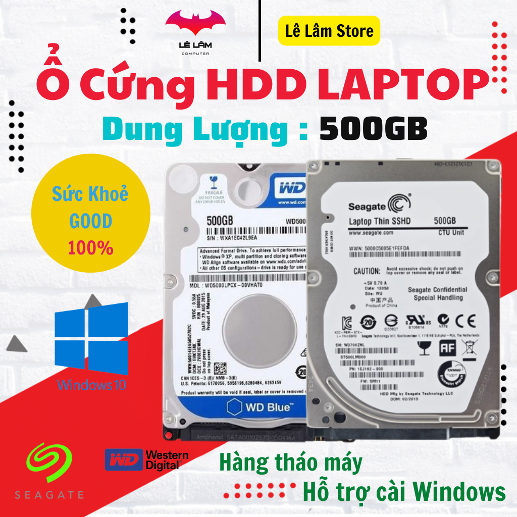 Ổ Cứng HDD 500GB Laptop - Hàng Tháo Máy Sức Khoẻ GOOD - Kích thước 2.5" Ổ cứng gắn trong, Box Data - Lê Lâm Store