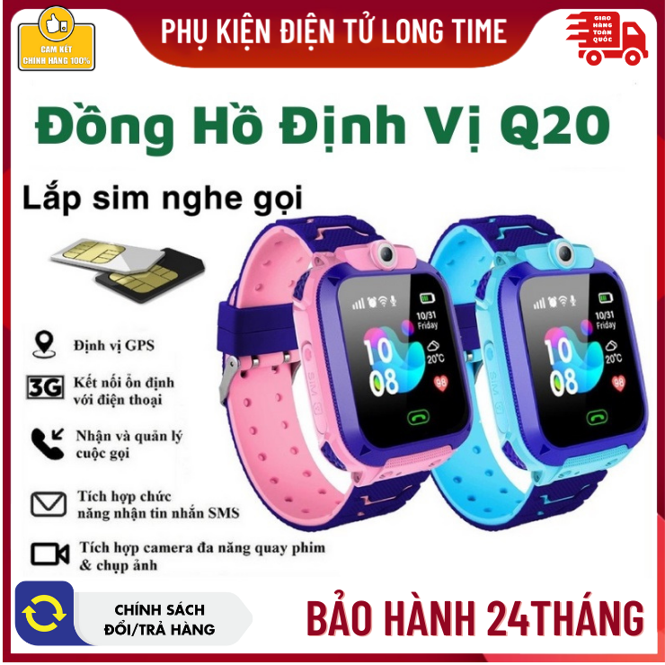 Đồng hồ thông minh trẻ em Q20 màn hình cảm ứng nạp tiền dễ dàng định vị lbs bạn sẽ biết chính xác con đang ở đâu