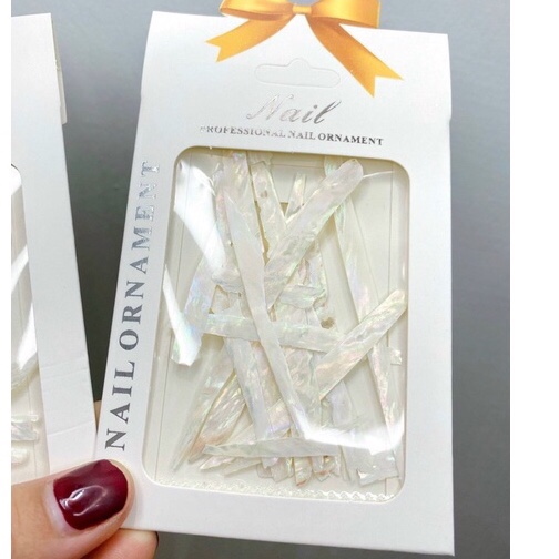 Xà cừ trắng ngọc trai ẩn gel - mini nails