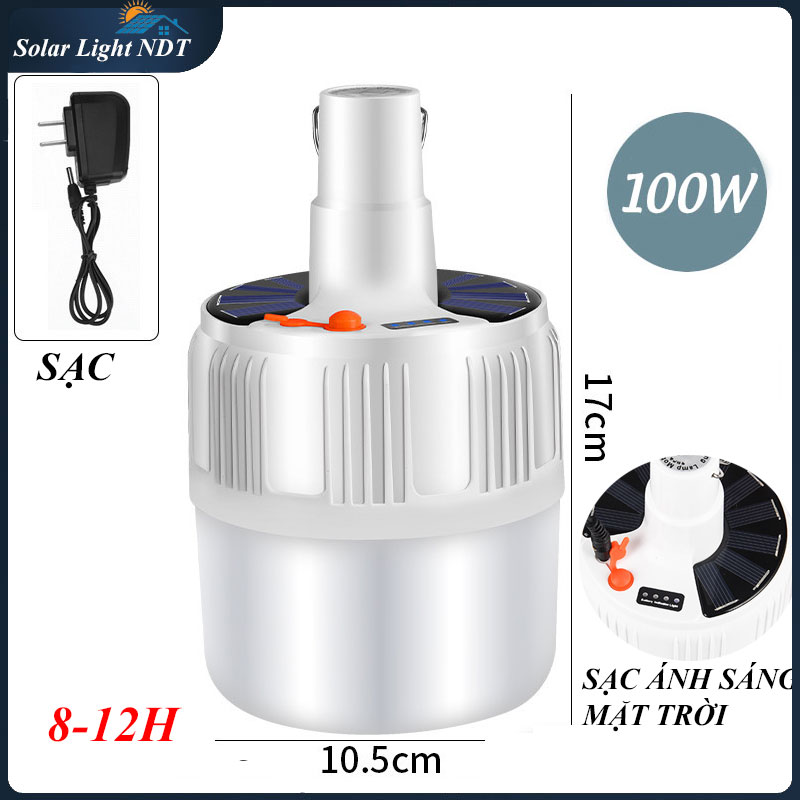 Bóng đèn tích điện 100w, bóng đèn LED sạc tích điện năng lượng mặt trời
