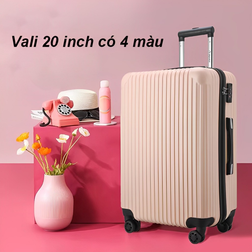 vali kéo size 20 inch Bánh xe đa năng Xoay 360 độ Dây kéo chống nước Vali du lịch cao cấp