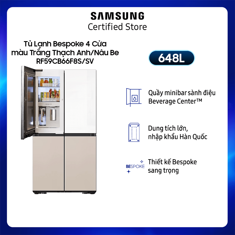 Tủ lạnh samsung inverter 648 lít rf59cb66f8s/sv
