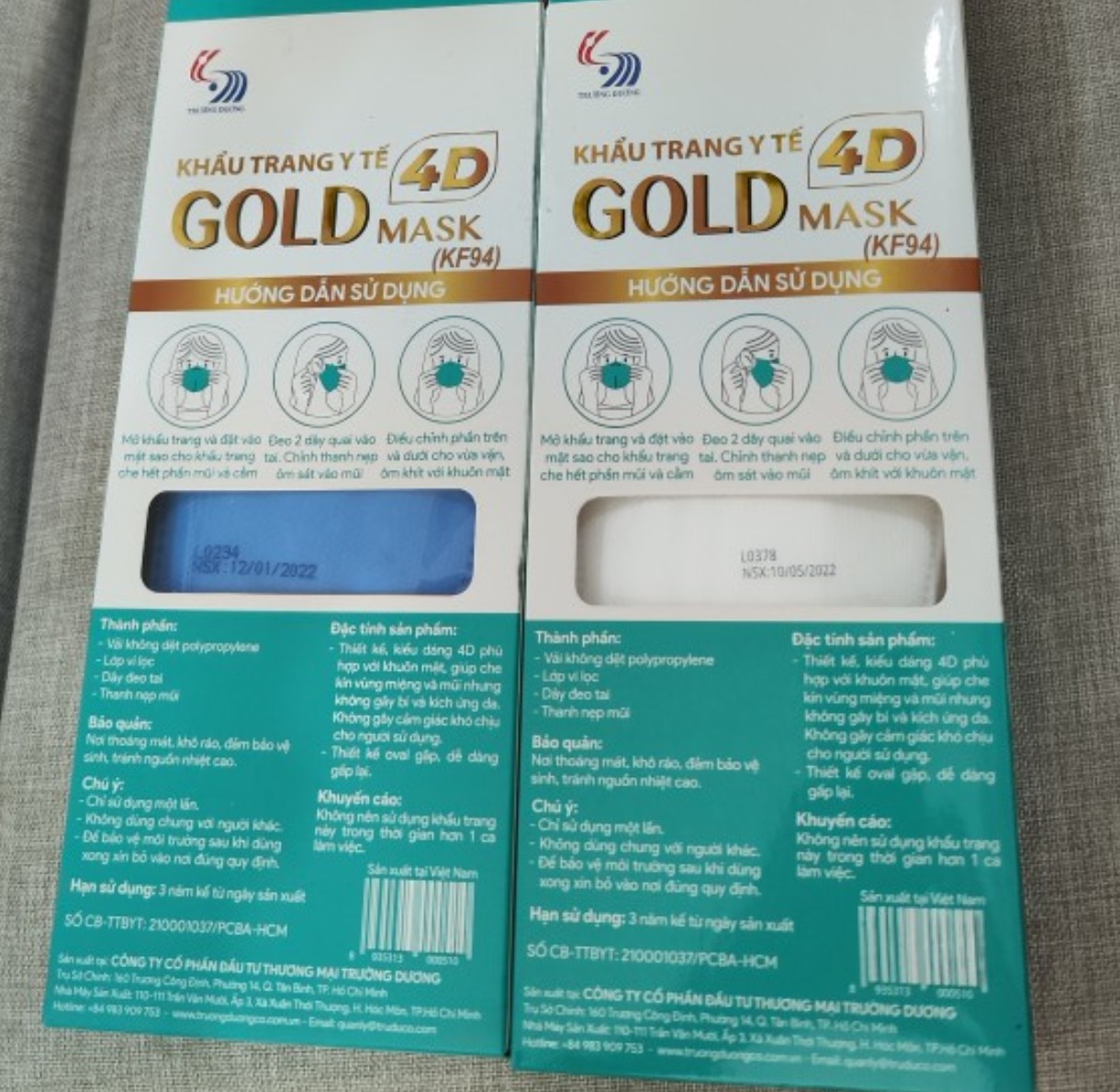 Khẩu trang y tế 4d gold mask – hộp 10 cái