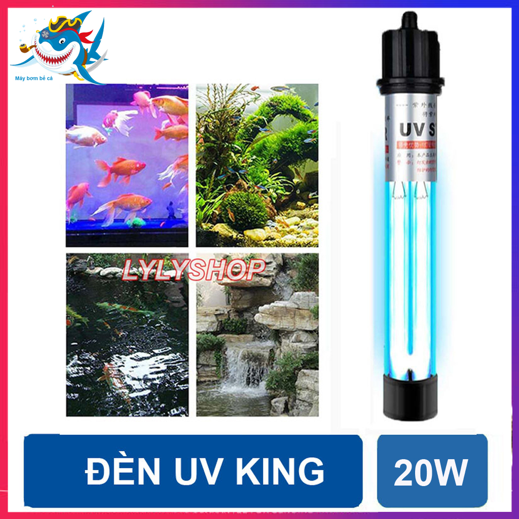 Đèn UV 20W Sterilization King Bóng Kép cao cấp, diệt tảo, diệt khuẩn cho bể cá, hồ cá, hồ thủy sinh siêu sạch ( Trắng)