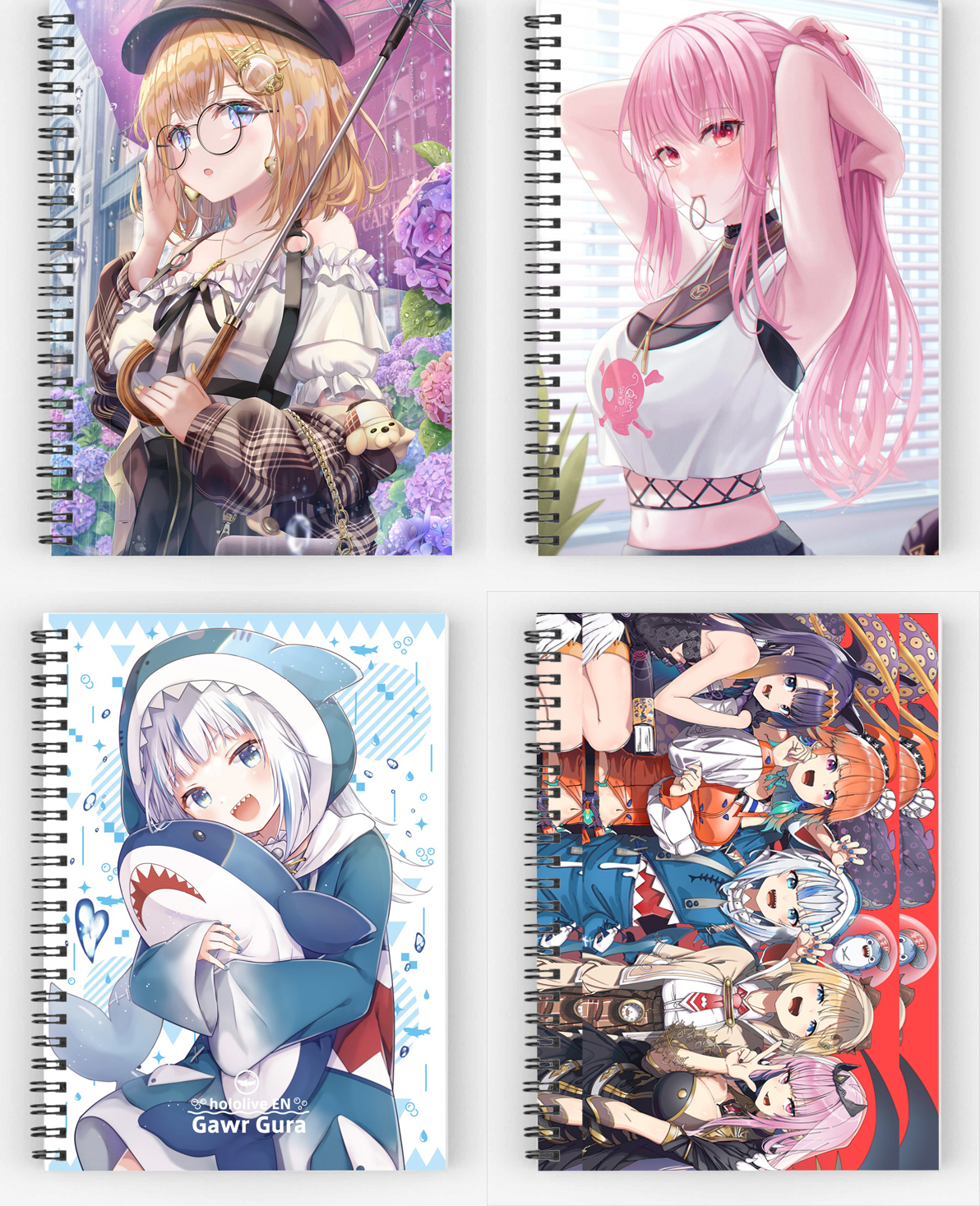 sổ tay hololive english Mori Calliope Takanashi Kiara Ninomae Ina'nis Gawr Gura Watson Amelia sổ gáy xoắn mẫu2