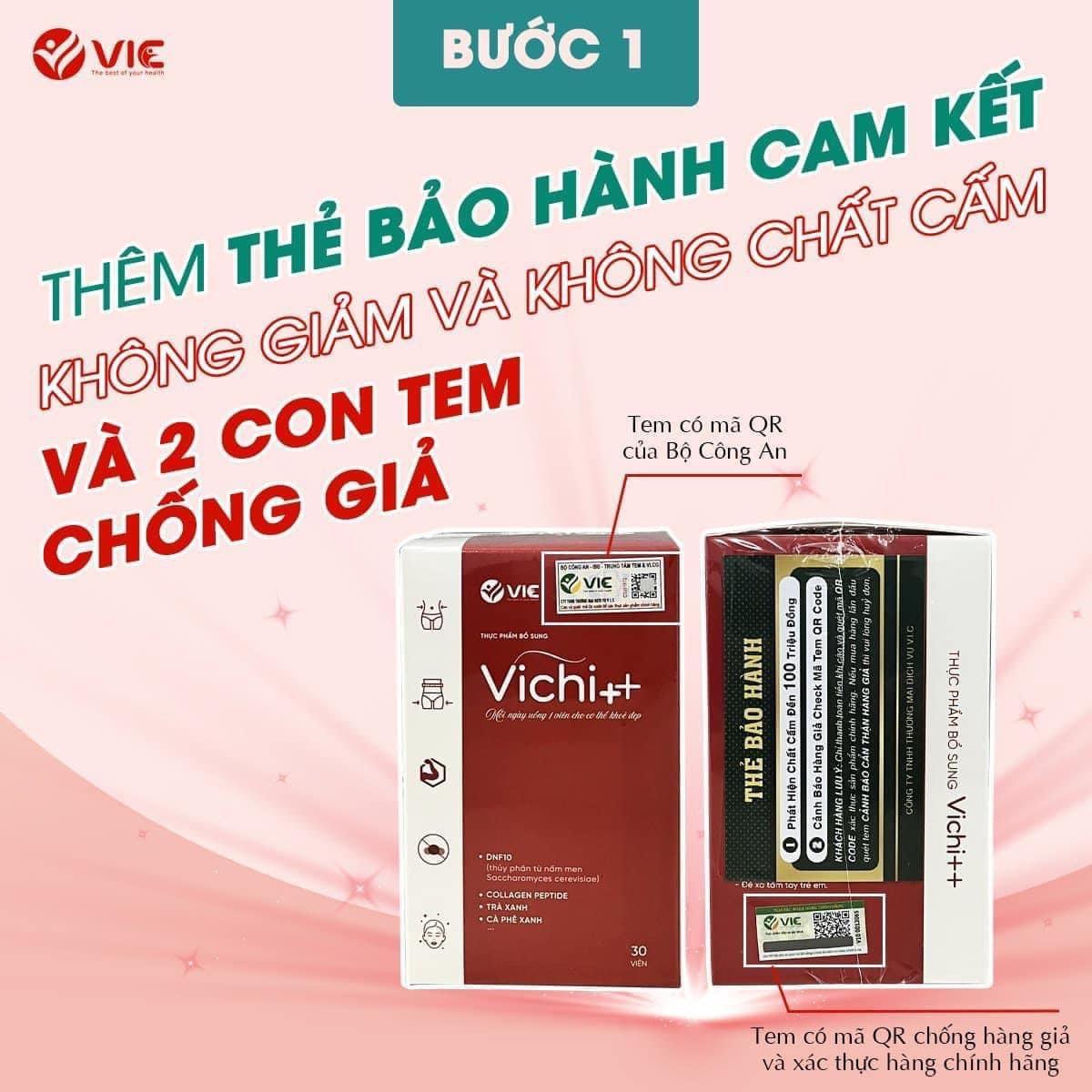 Vichi ++ tặng hộp khóa cân viên uống giảm cân an toàn dành cho cơ địa chai lờn 30 viên - TAKA