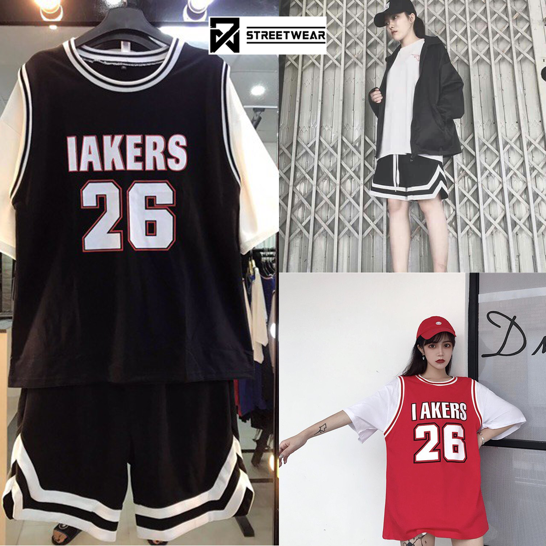 Set áo số 26 hai màu ulzzang kèm quần short viền V 2 line n7clothing ( CÓ KÈM BÁN LẺ)