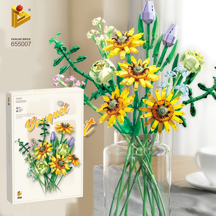 Lego lắp ráp Lego hoa, bộ xếp hình lắp ráp khối xây dựng bó hoa Hướng Dương