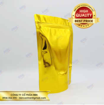 1kg túi zip 2 mặt vàng 18x26cm đựng được 500g