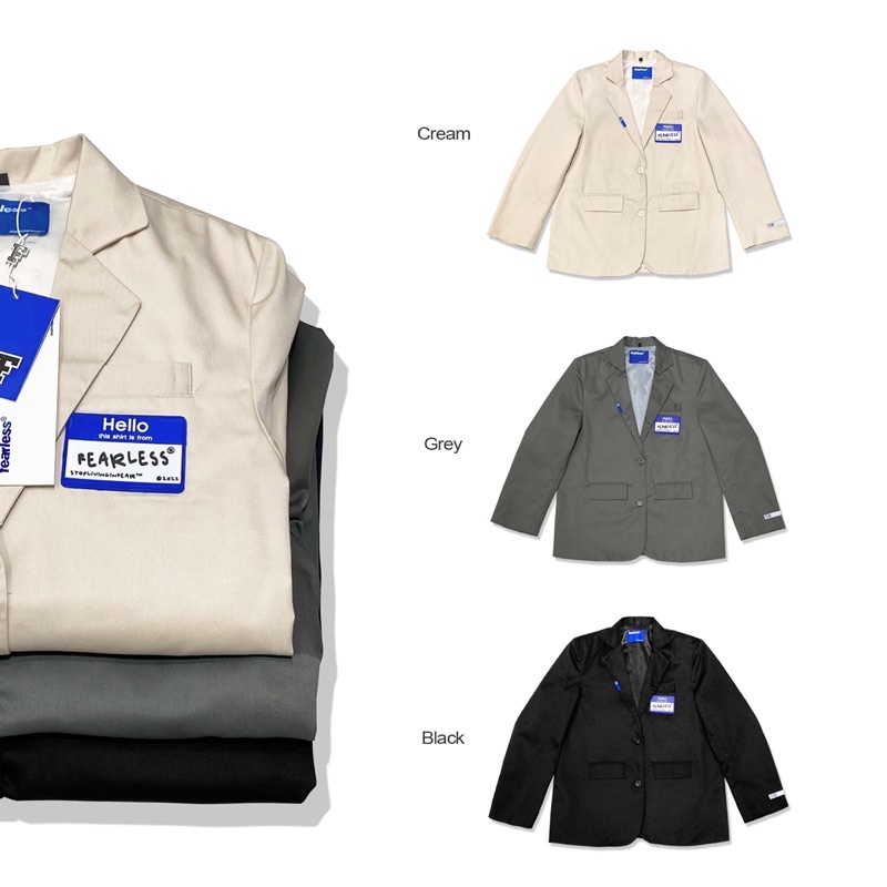 Áo khoác blazer fearless name tag logo