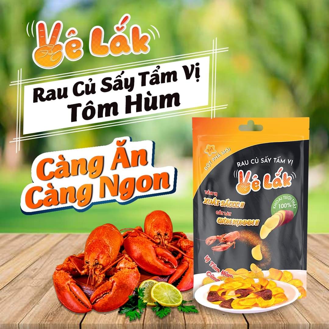 [HCM]Rau củ sấy tẩm vị tôm hùm Vê Lắk 86g