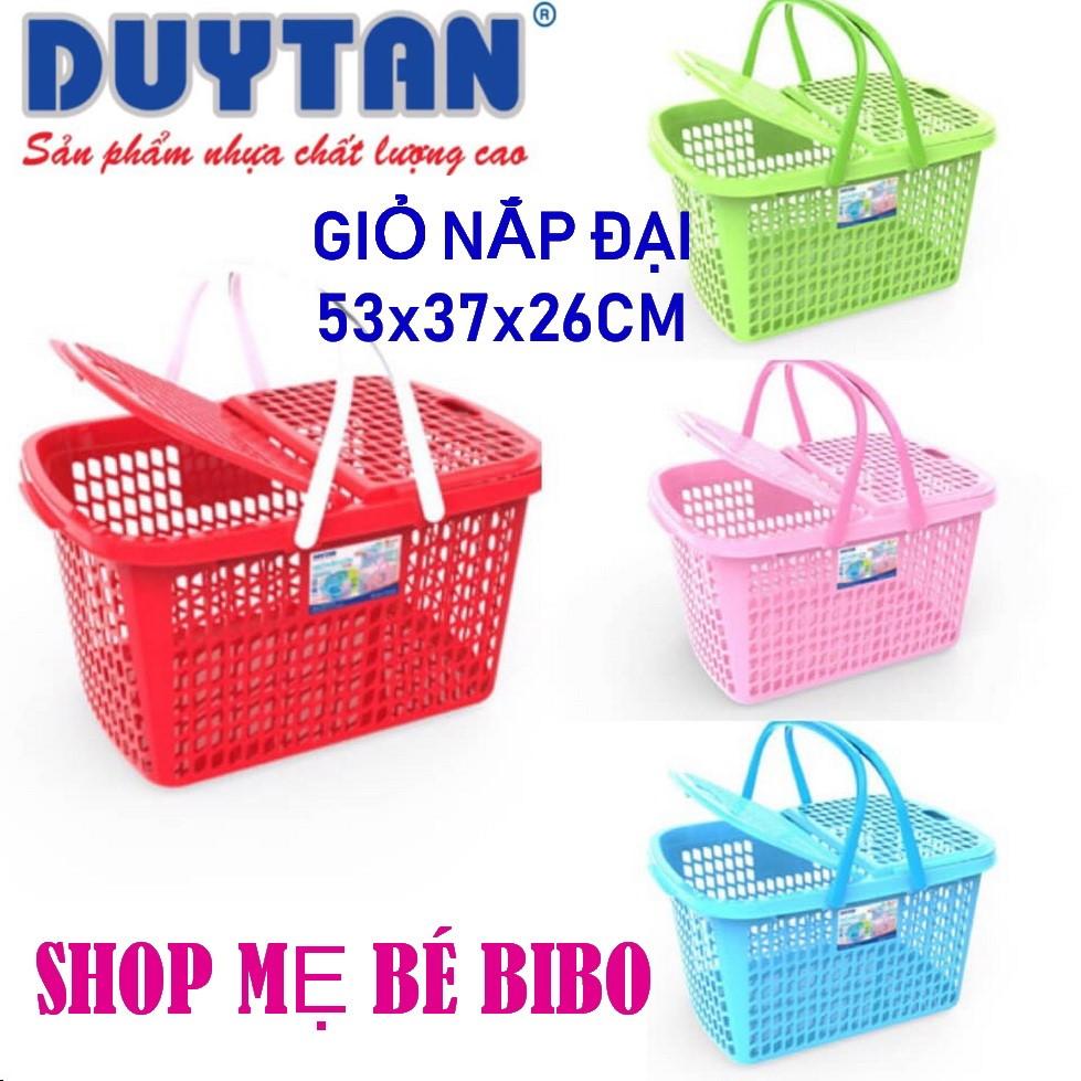 [HCM]GIỎ NẮP-GIỎ ĐỰNG ĐỒ ĐI SANH NHỰA DUY TÂN CỠ ĐẠI 54x37x27CM