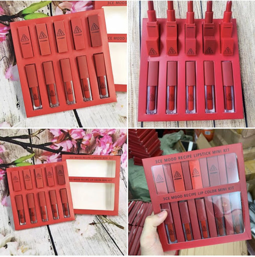 Combo 5 son thỏi 5 son kem tone đỏ