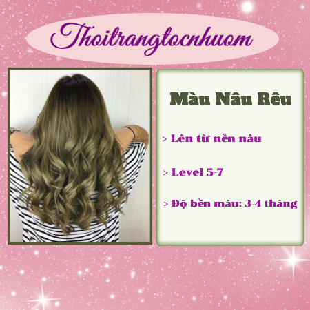 Nhuộm (Nhẹ Mùi) Màu Nâu Rêu HOT TREND - Kèm oxy trợ nhuộm và dụng cụ nhuộm - Thoitrangtocnhuom-Combo Nhuộm+Kem 0/00