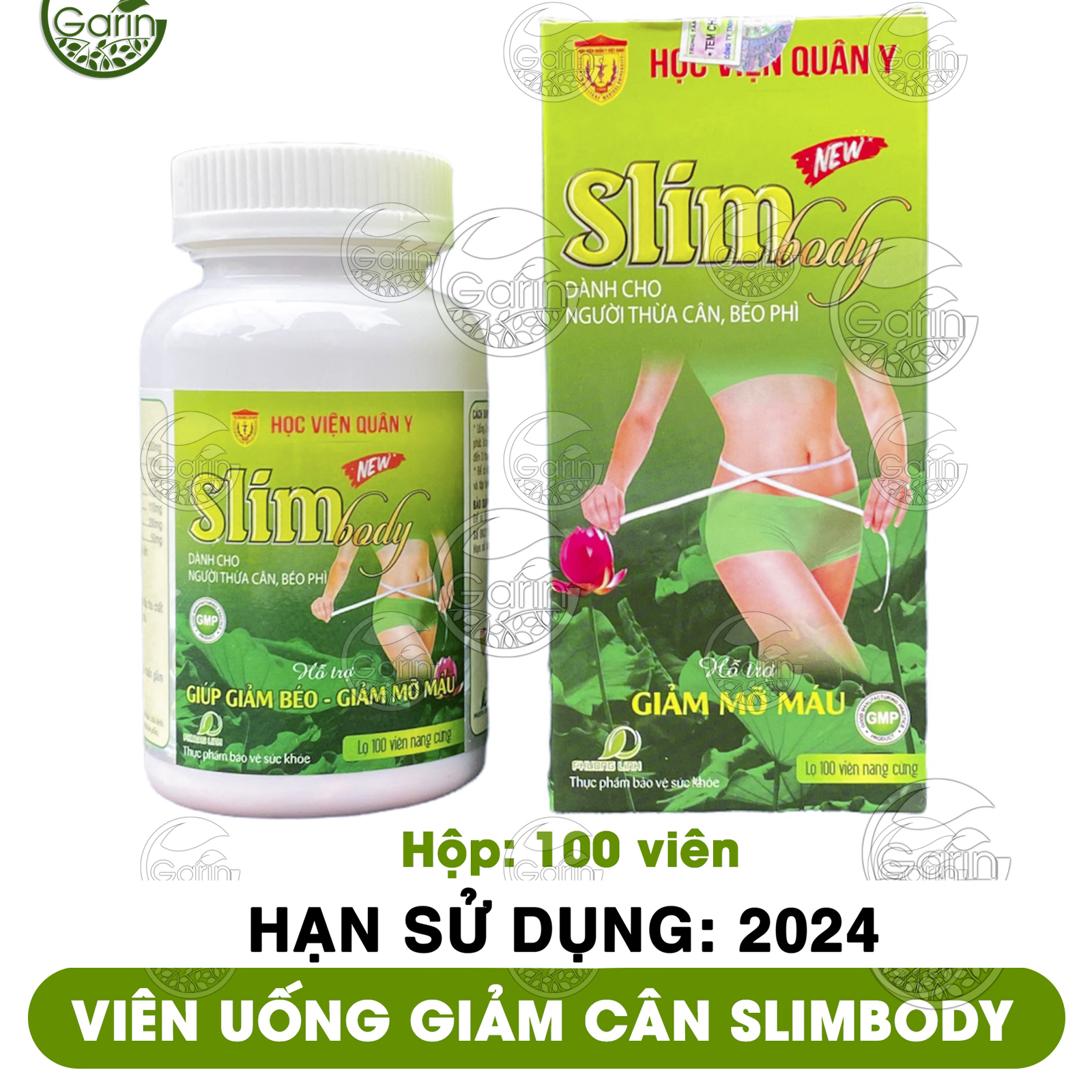 Viên uống giảm cân slim body slimbody Học Viện Quân Y 100 viên dành cho người cơ địa khó giảm Học Viện Quân Y Việt Nam