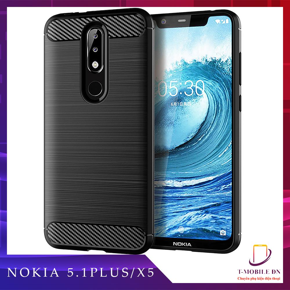 Ốp lưng Nokia 5.1 Plus Nokia X5 ốp silicone mềm Carbone phay xước chống sốc chống vân tay