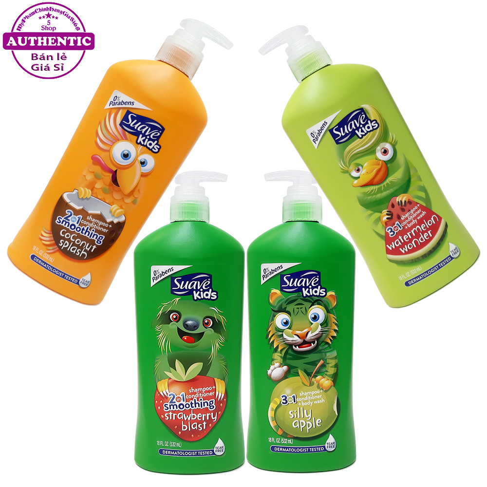 SỮA TẮM GỘI TOÀN THÂN CHO BÉ 3 TRONG 1 SUAVE KIDS 532ML