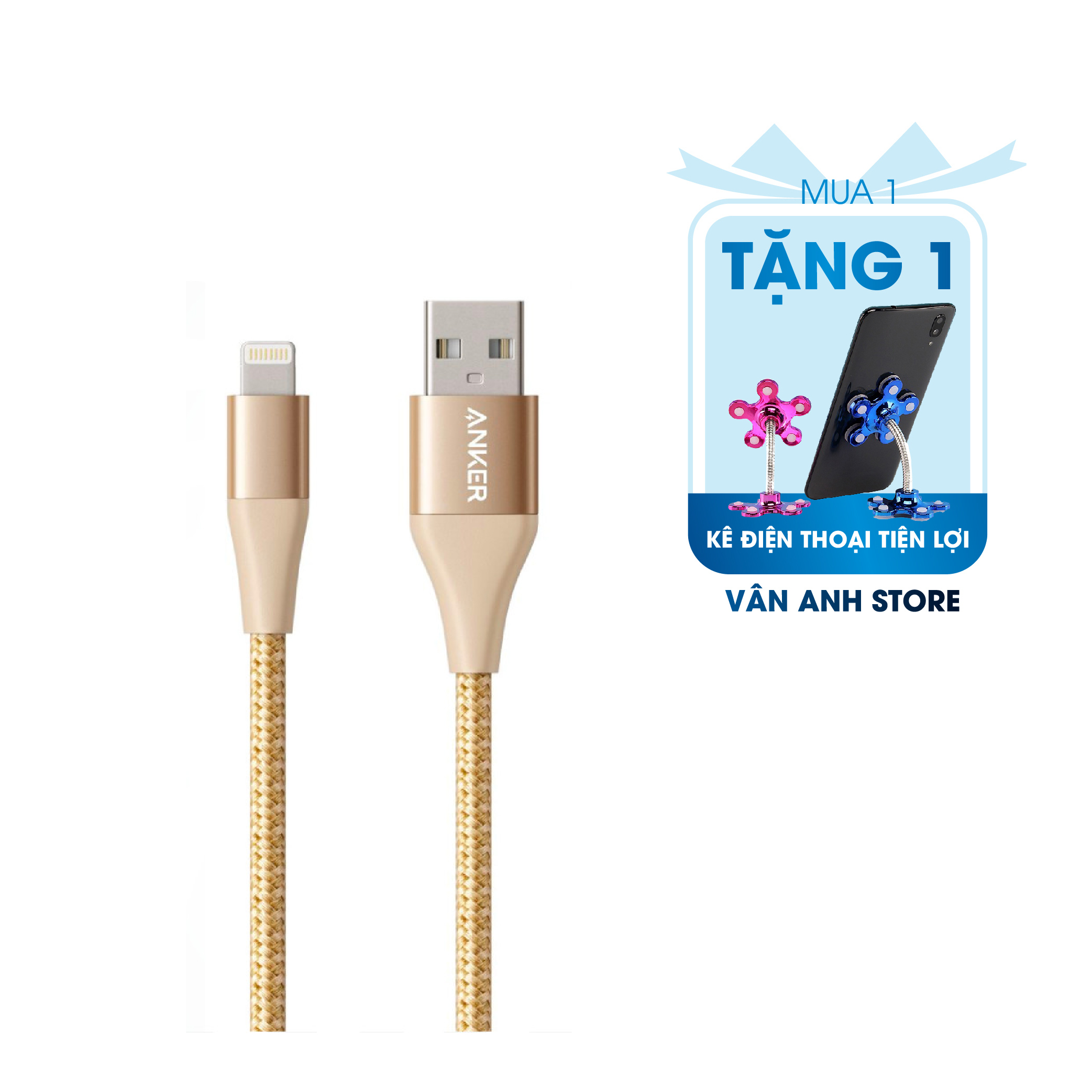 Cáp lightning anker powerline+ ii - đồng - dài 0.9m - a8452 - cáp sạc điện thoại anker siêu bền cho điện thoại giá rẻ