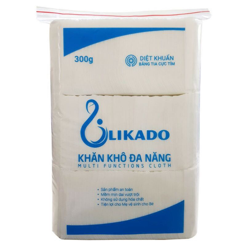 Khăn Khô Đa Năng Cao Cấp LIKADO 300gr Mềm Mịn Dai An Toàn Cho Trẻ Sơ Sinh, Dùng Đa Năng Tiện Lợi