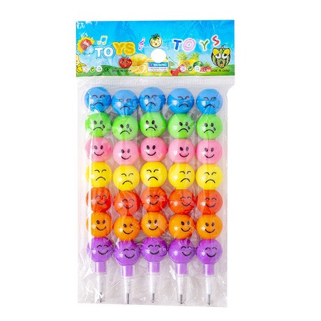 Bộ 5 Chiếc Bút Chì Khúc Hình Mặt Cười Cảm Xúc Đáng Yêu
