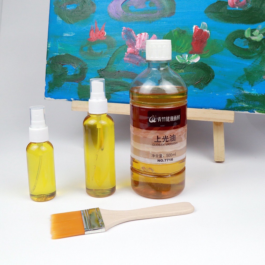 Dầu bảo vệ tranh acrylic glossy varnish,chống mốc, bền màu, phủ bóng hoàn hảo 50/100ml