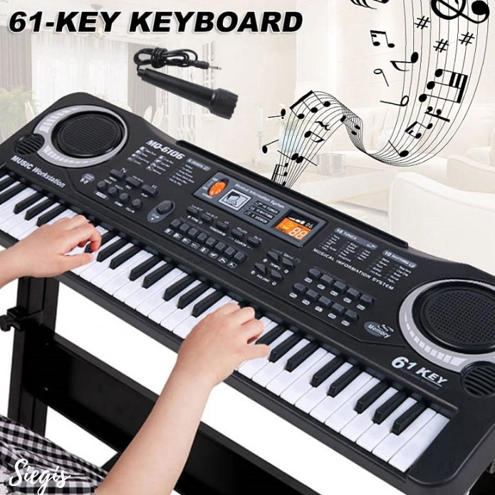 Đàn Piano Điện Tử Kèm 61 Phím Tặng Kèm Dây Sạc Và Mic Cho Bé Học Đàn Chất Lượng Tốt