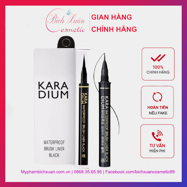 Dạ kẻ mắt không trôi Karadium Waterproof Brush Liner Black