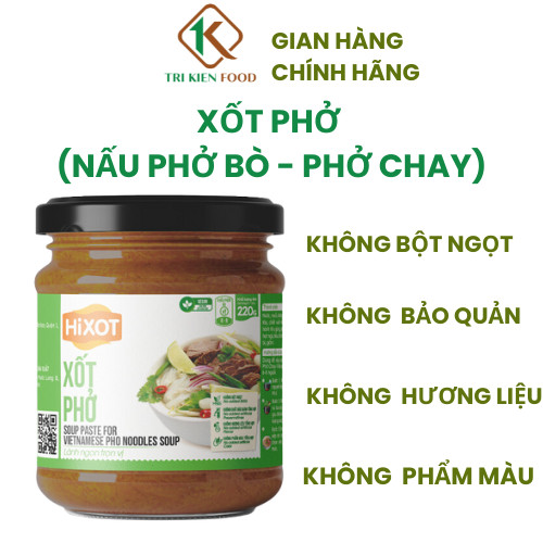 [VEGAN] Xốt Phở HiXOT hũ 220gram, nấu phở bò, phở chay, Gia vị hoàn chỉnh cao cấp.