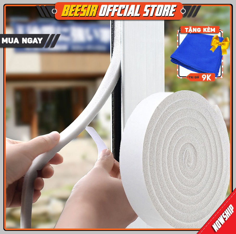 [Kèm Quà Tặng] Miếng Mút Dán Khe Cửa Đa Năng Cách Âm, Chắn Gió, Bụi Bẩn Cao Cấp 3cmx2m