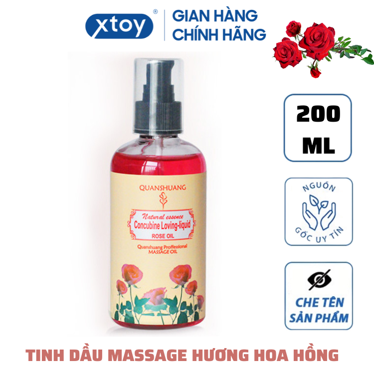 Dầu Massage Body Quanshuang Hương Hoa Hồng Tự Nhiên - 200ml