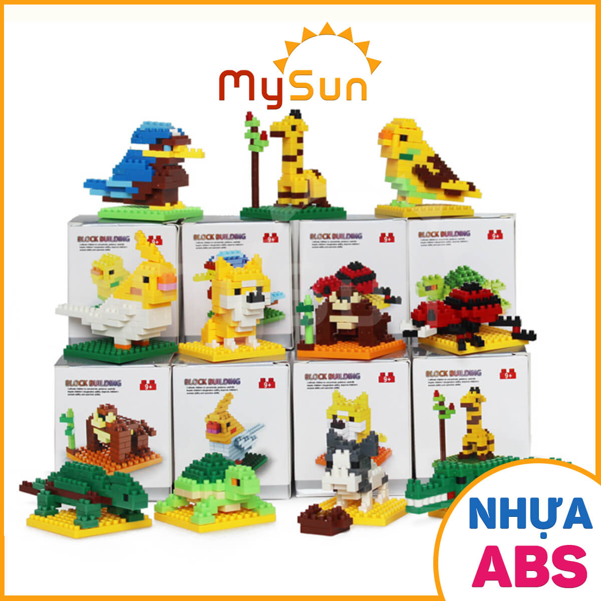 Đồ chơi lego xếp mô hình động vật con chó, chim thú, cá sấu giá rẻ cho bé trai, gái MySun Đồ chơi lego xếp mô hình động vật con chó, chim thú, cá sấu giá rẻ cho bé trai, gái MySun