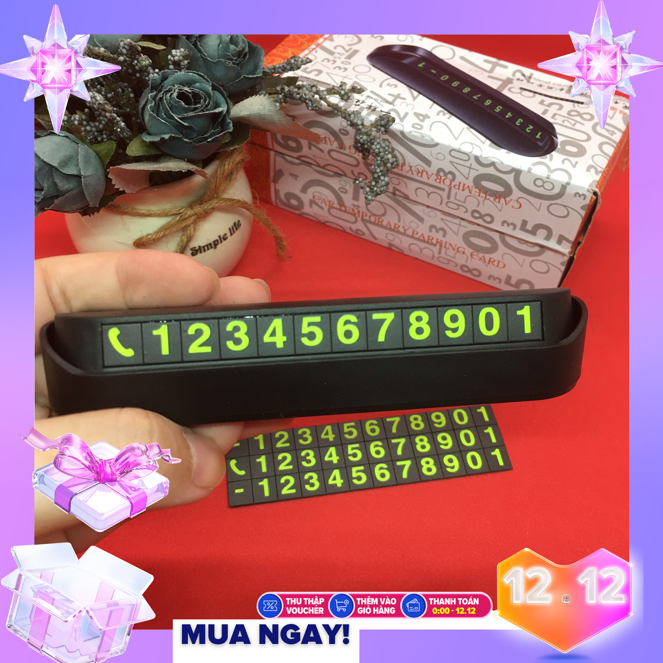 Bảng ghi số điện thoại trên ô tô, thẻ ghi số điện thoại trên ô tô, bảng số điện thoại ô tô xe hơi có phản quang gắn Taplo