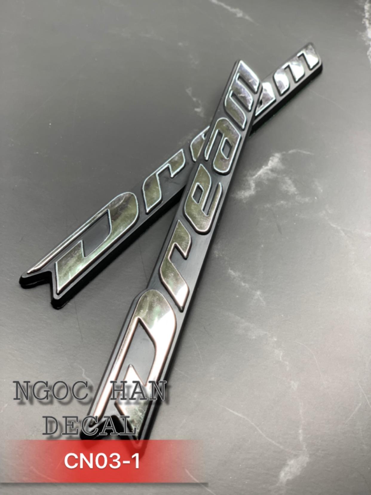Tem nhựa chữ nổi dream màu bạc -- ngọc hân decal