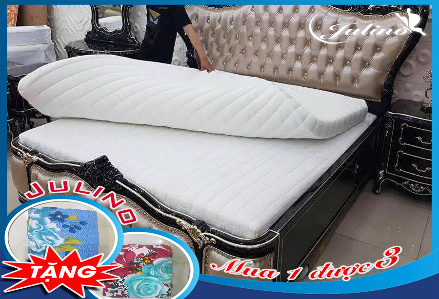 Nệm cao su thắng lợi 1m6 x 2m x 15cm memory foam tặng 2 drap cao cấp