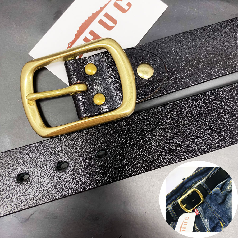 Thắt Lưng Dây Nịt Nam Da Bò Nguyên Tấm Khóa Đồng Đúc Mẫu Cổ Điển Cao Cấp Đồ Da Phúc - TLKV01