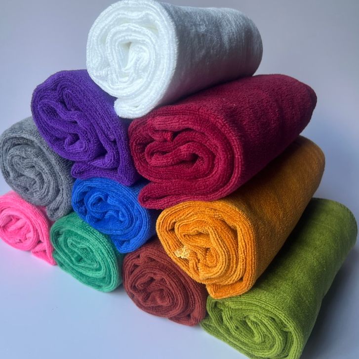 Khăn tắm gội MÀU size 32x75cm thấm hút nước không ra màu xù lông phù hợp Sapa & Salon Tóc