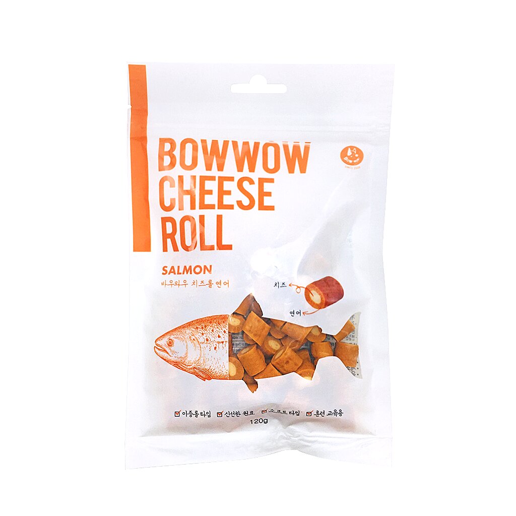 Phô mai viên cuộn cá hồi Bow wow dành cho chó mèo