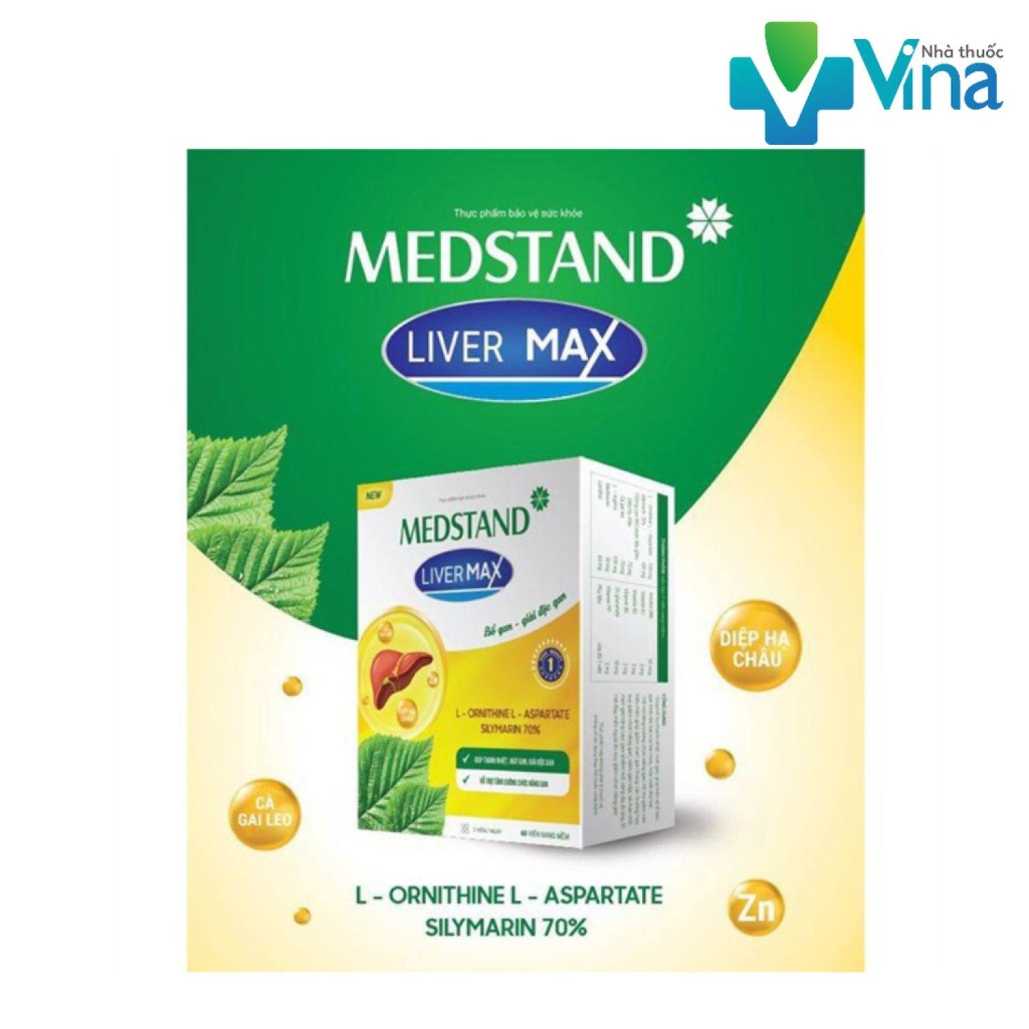 Viên uống bổ gan, giải độc gan medstand liver max- hộp 60 viên