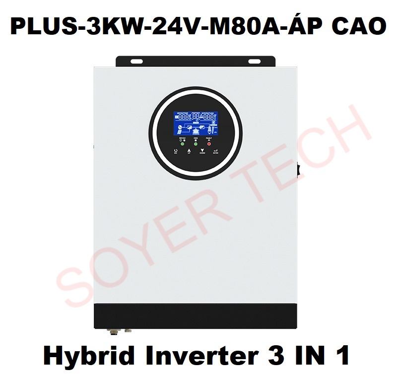 Bộ đổi điện đa dụng 3kW Hybrid Inverter24V điện áp cao PV 90V450V sạc MPPT 80A sạc AC 60A STPLUS3KW24VMPPT 80A