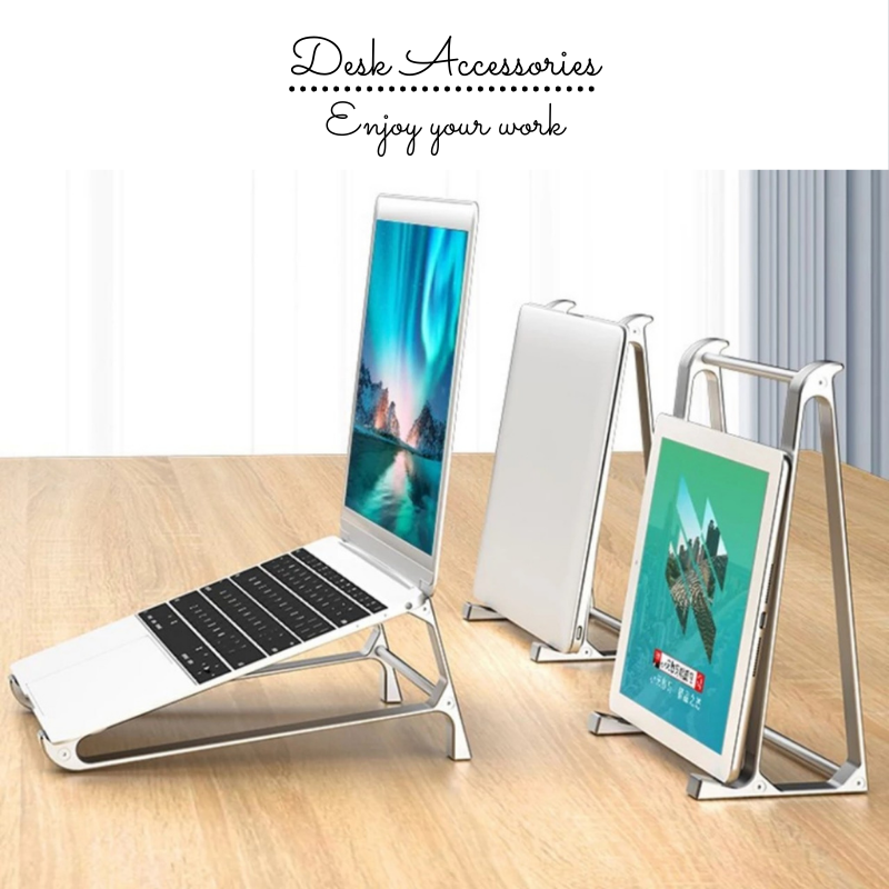 Giá đỡ laptop macbook kiêm kệ đứng laptop ipad hợp kim nhôm đa năng gọn nhẹ sang trọng