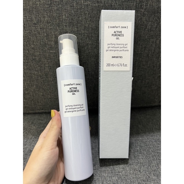 Comfort zone active pureness gel sữa rửa mặt làm sạch sâu dành cho da dầu, mụn ẩn, mụn đầu đen 200ml